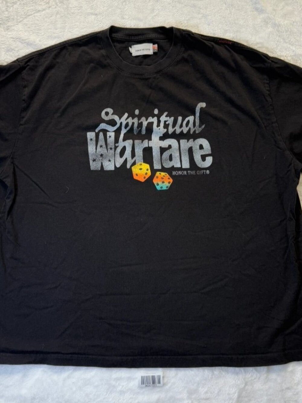 Honor The Gift Black "Spiritual Warfare" Graphic T Shirt Size XXL